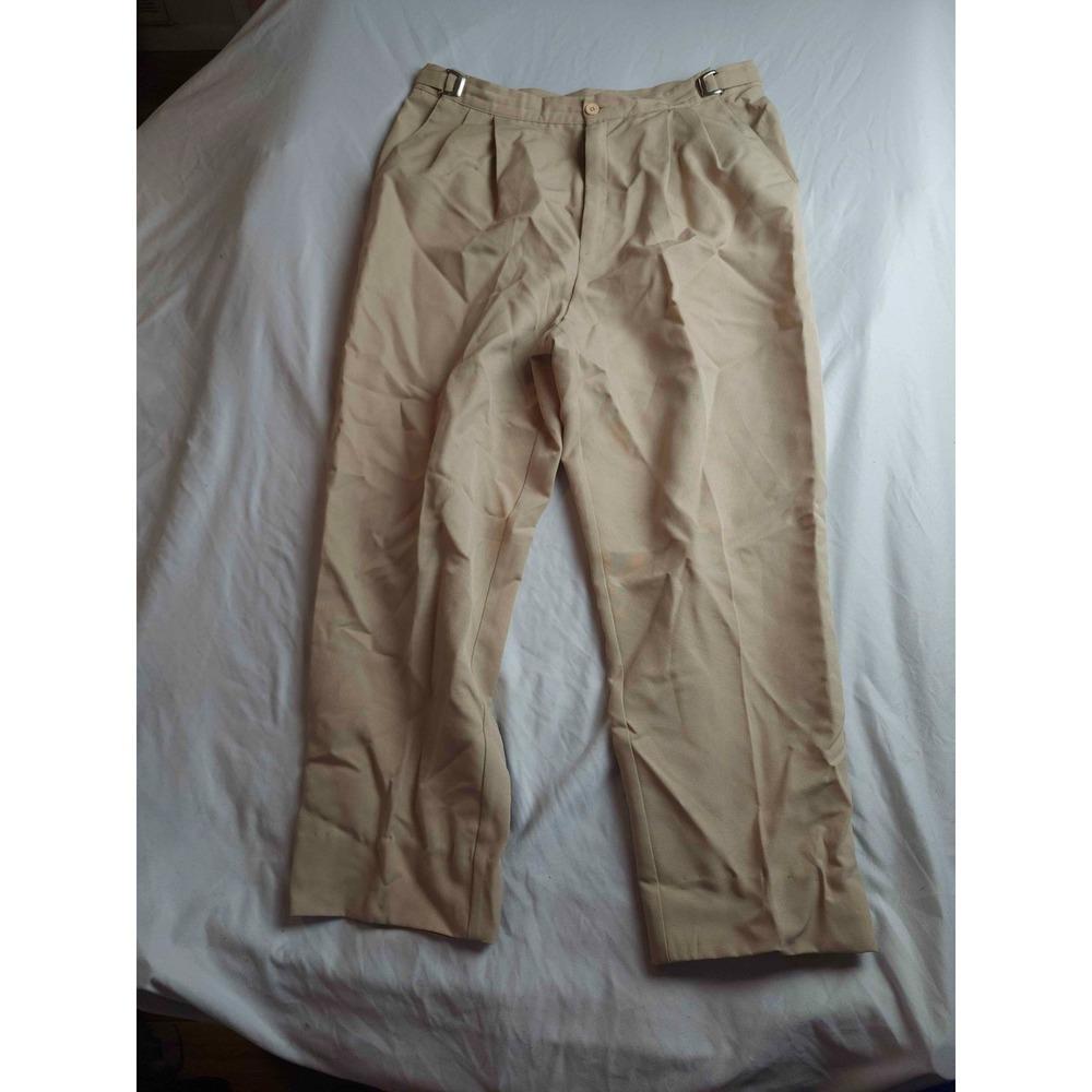 Liz Baker Essentials Dress Pants Womens Size 14 Tan Adjustable Waist Trousers